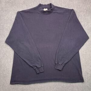 vintage cotton deluxe by anvil shirt blue cotton long sleeve tee mens 2xl